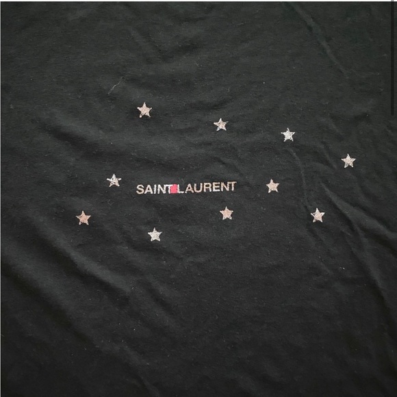 Saint Laurent Constellation Stars Archive Logo Black Tee L - Picture 2 of 4